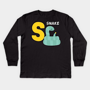 Snake alphabet S funny Kids Long Sleeve T-Shirt